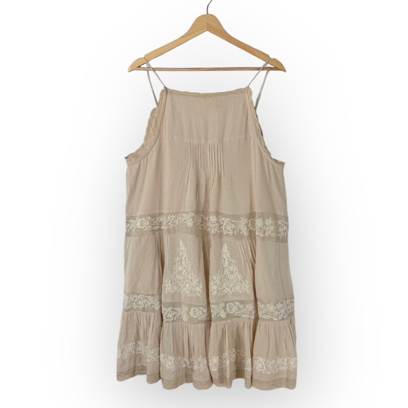 Anthropologie Embroidered Pintuck Mini Dress Medium - Picture 8 of 12